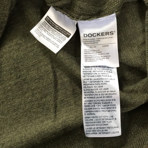 DOCKERS Acrylic Green 3/4 Zip Ribbed Long Sleeve Sweater Size Extra Extra Large - Picture 7 of 9